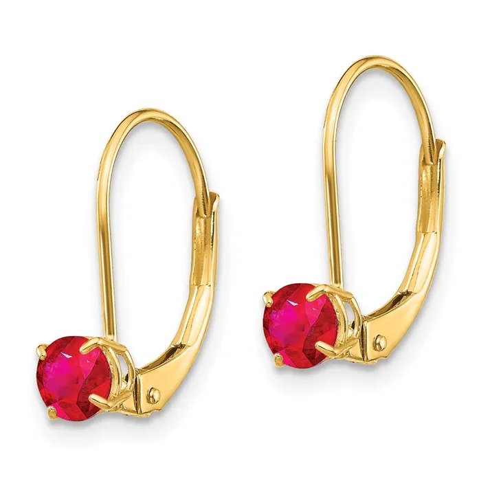 Earrings Goldia 14k 4mm Round JulyRuby Leverback Earrings