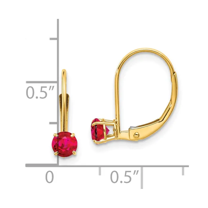 Earrings Goldia 14k 4mm Round JulyRuby Leverback Earrings