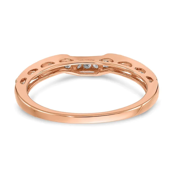 Rings Goldia 025ct CZ Solid Real 14k Rose Gold Contoured Wedding Wedding Band Ring