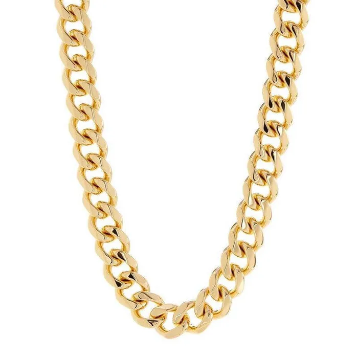 18K Gold Plated 15MM Width Vacuum Titanium Chain Necklace Trendolla Jewelry Necklaces