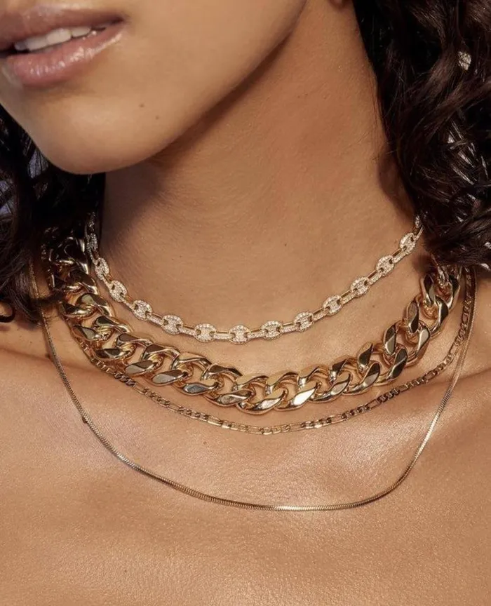 18K Gold Plated 15MM Width Vacuum Titanium Chain Necklace Trendolla Jewelry Necklaces