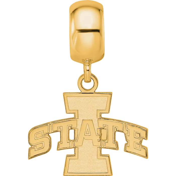 Sterling Silver Goldplated LogoArt Iowa State University Small Dangle Bead Charm TreasureFineJewelers Rings