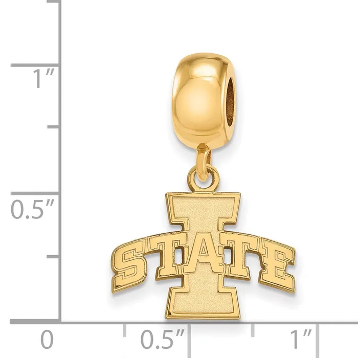 Sterling Silver Goldplated LogoArt Iowa State University Small Dangle Bead Charm TreasureFineJewelers Rings