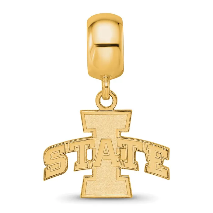 Sterling Silver Goldplated LogoArt Iowa State University Small Dangle Bead Charm TreasureFineJewelers Rings
