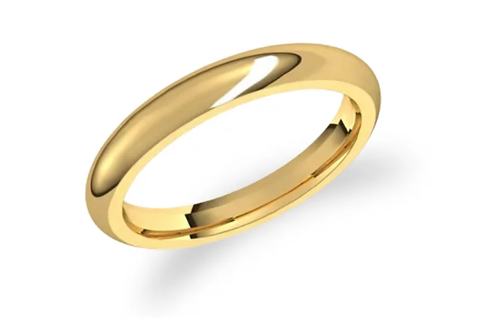 Albert Hern Rings Ring 3mm Solid Gold Comfort Fit Wedding Bands