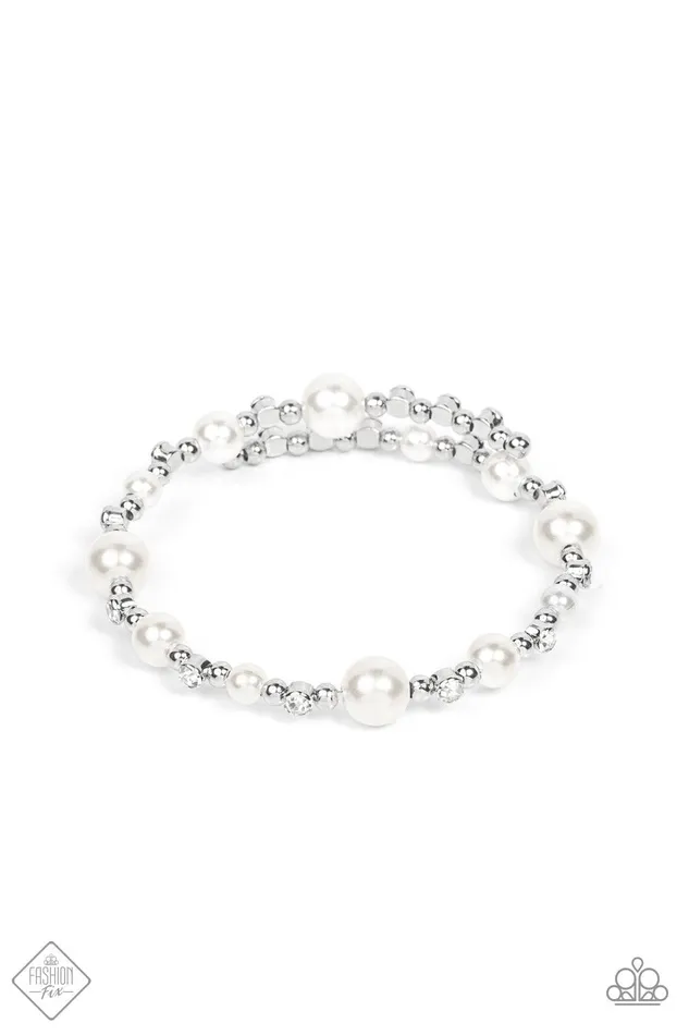 Chicly Celebrity White Bracelet Jewelry by Bretta Paparazzi Accessories Bracelets