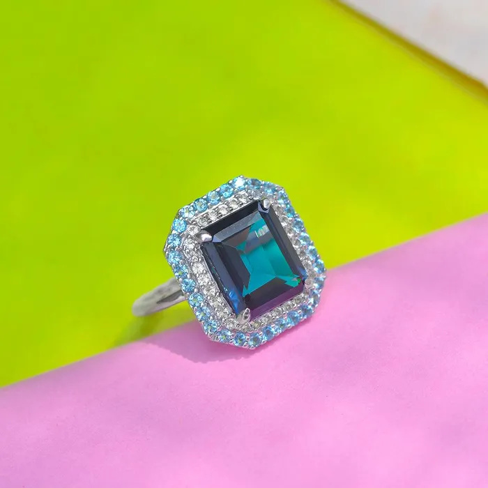 623 Ct London Blue Topaz Solid 925 Sterling Silver Ring Jewelry YoTreasure Rings