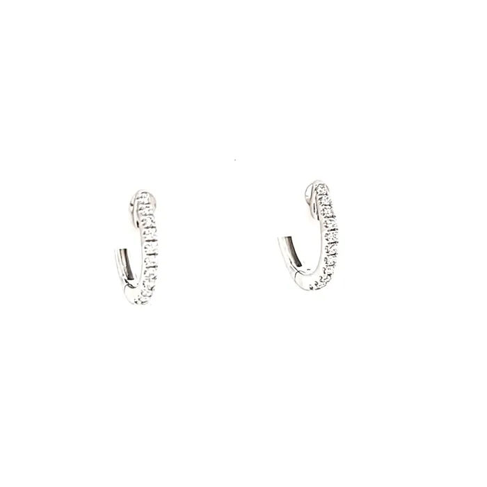 Earrings Armand Jacoby 14k White Gold Petite Diamond Hoop Earrings I7508