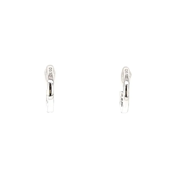 Earrings Armand Jacoby 14k White Gold Petite Diamond Hoop Earrings I7508