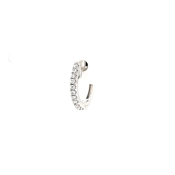 Earrings Armand Jacoby 14k White Gold Petite Diamond Hoop Earrings I7508