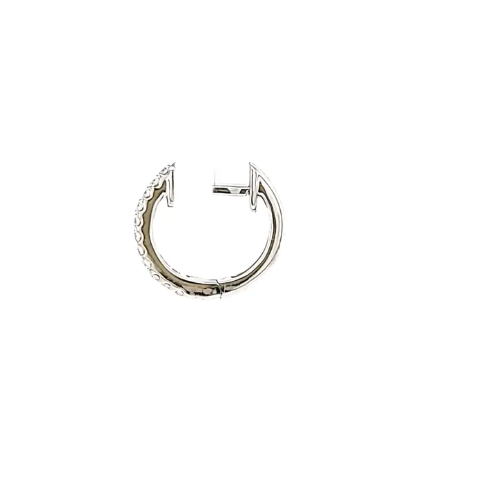 Earrings Armand Jacoby 14k White Gold Petite Diamond Hoop Earrings I7508