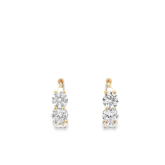 14K Yellow Gold 395ctw Huggie Style Lab Grown Diamond Earrings MALAKAN DIAMOND CO Earrings