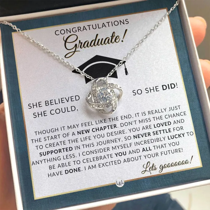 2024 Graduation Party Gift Idea For Her Beautiful Necklace Heartfelt Graduation Message 2024 Graduation Gifts For Her ShineOn Fulfillment Necklaces
