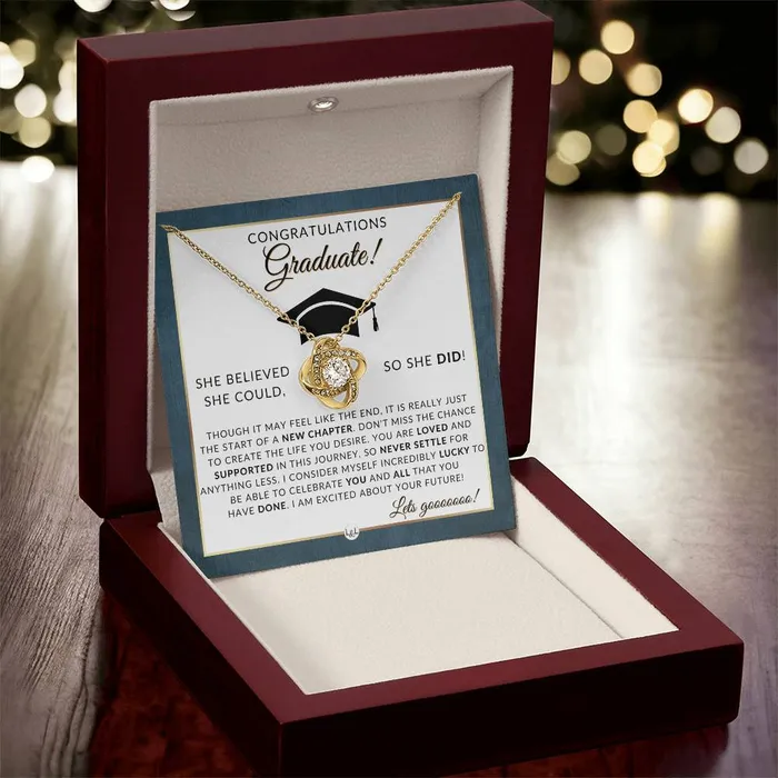2024 Graduation Party Gift Idea For Her Beautiful Necklace Heartfelt Graduation Message 2024 Graduation Gifts For Her ShineOn Fulfillment Necklaces