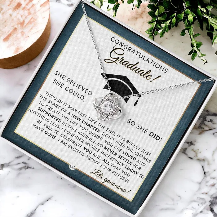 2024 Graduation Party Gift Idea For Her Beautiful Necklace Heartfelt Graduation Message 2024 Graduation Gifts For Her ShineOn Fulfillment Necklaces