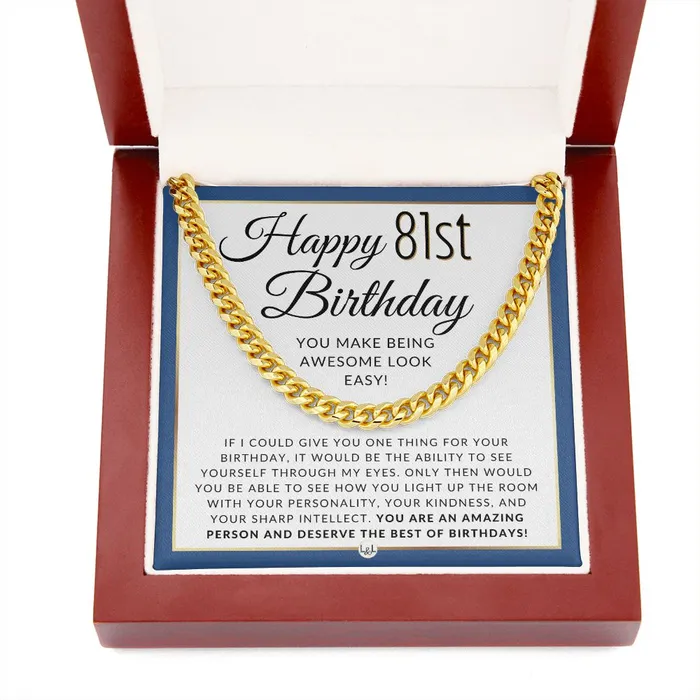 81st Birthday Gift For Him Chain Necklace For 81 Year Old Mans Birthday Great Birthday Gift For Men Jewelry For Guys ShineOn Fulfillment Necklaces