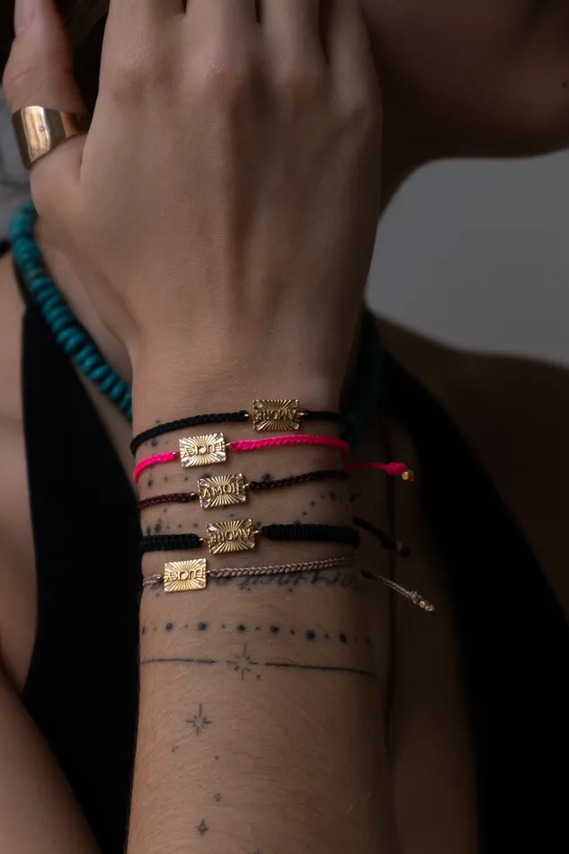 Bracelets Vivien Frank Designs 14k word friendship bracelet