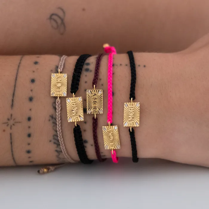 Bracelets Vivien Frank Designs 14k word friendship bracelet