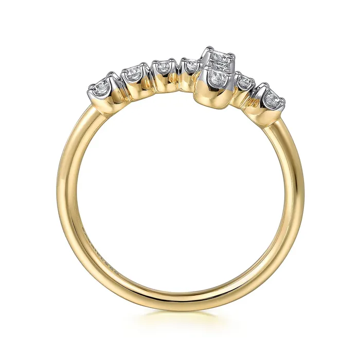 GABRIEL CO Rings Gabriel 14K Yellow Gold 031ctw Cross Diamond Fashion Ring GABRIEL CO Rings Gabriel 14K Yellow Gold 031ctw Cross Diamond Fashion Ring