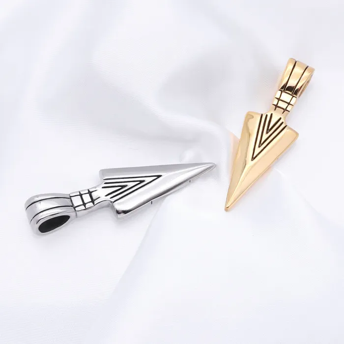 Glitters Necklaces Stainless Steel Arrowhead Pendant Silver