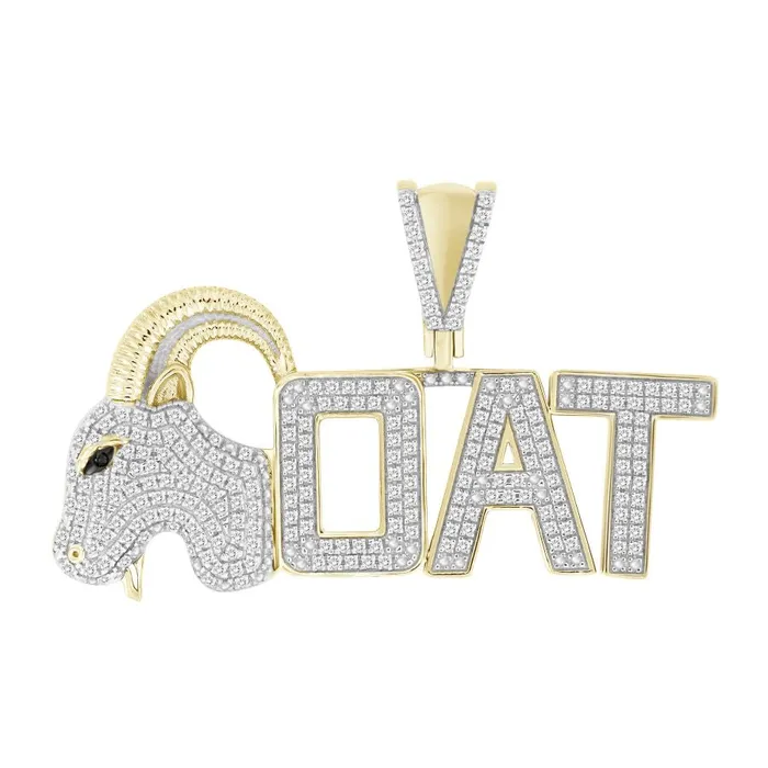 MENS CHARM 050CT ROUND BLACK DIAMOND 10K YELLOW GOLD AV Charm Necklaces
