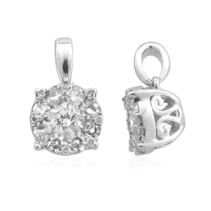 Necklaces AV LADIES PENDANT 050CT ROUND DIAMOND 14K WHITE GOLD