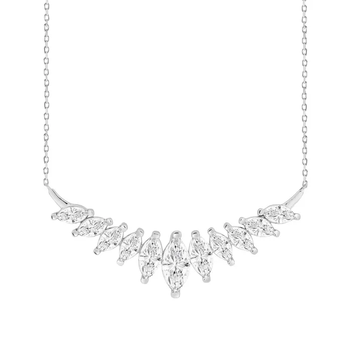 Necklaces Ethos LADIES NECKLACE 4CT MARQUISE DIAMOND 14K WHITE GOLD