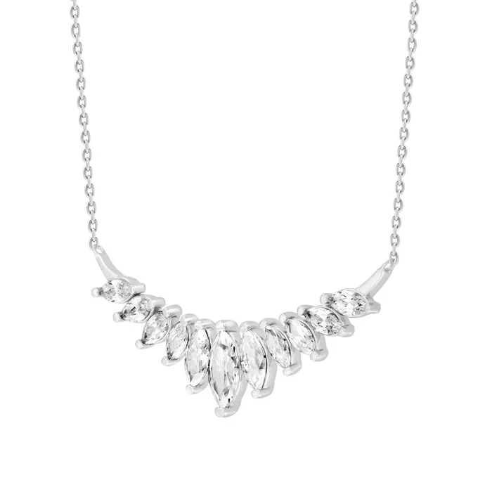 Necklaces Ethos LADIES NECKLACE 4CT MARQUISE DIAMOND 14K WHITE GOLD