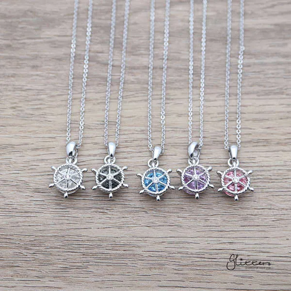 Necklaces Glitters Sparkling Circle Crystal with Helm Pendant Necklace