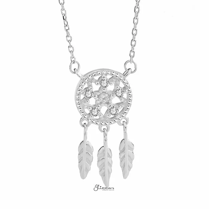 Necklaces Glitters Sterling Silver Dream Catcher Necklace Silver