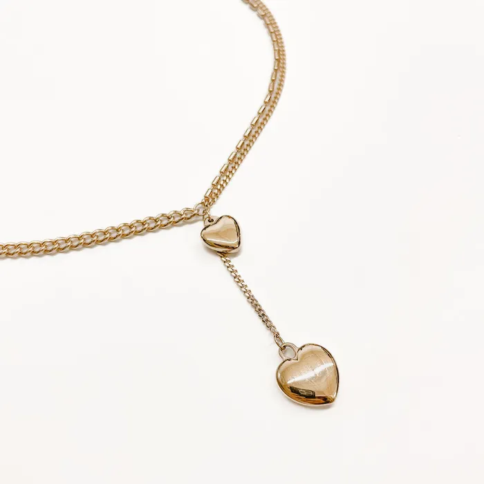 Necklaces Jewelry Splicing Love 2 Heart Pendant Necklace Wholesale