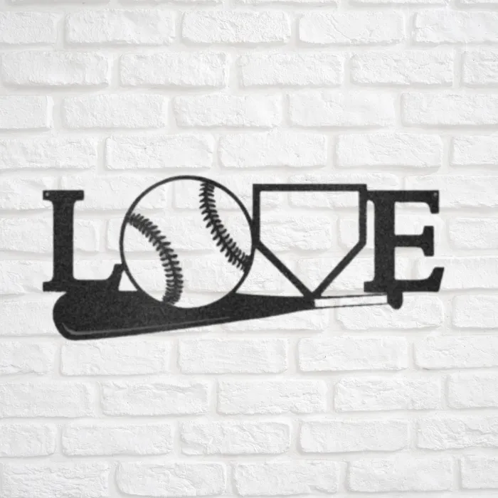 Necklaces My Easy Monogram For The Love Of Baseball Custom Metal Baseball Sign Playroom Sign Gift for Baseball Player