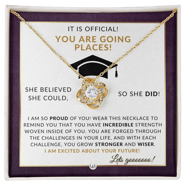 Necklaces ShineOn Fulfillment 2024 Grad Party Gift For Her Meaningful Milestone Necklace 2024 Graduation Gift For Her She Believed She Could So She Did