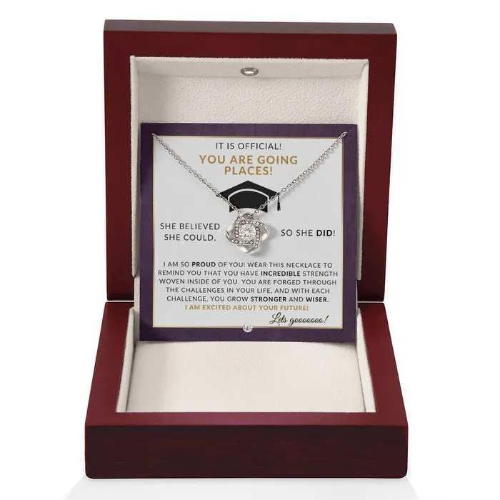 Necklaces ShineOn Fulfillment 2024 Grad Party Gift For Her Meaningful Milestone Necklace 2024 Graduation Gift For Her She Believed She Could So She Did