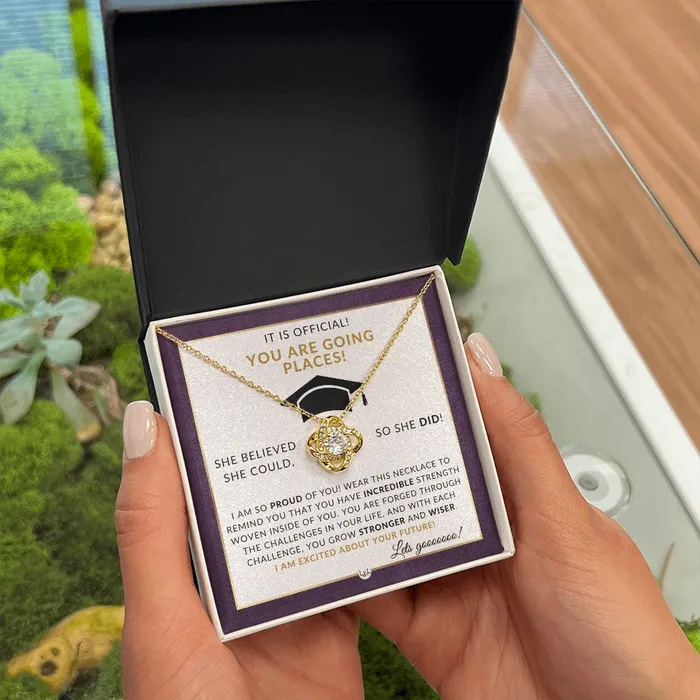 Necklaces ShineOn Fulfillment 2024 Grad Party Gift For Her Meaningful Milestone Necklace 2024 Graduation Gift For Her She Believed She Could So She Did