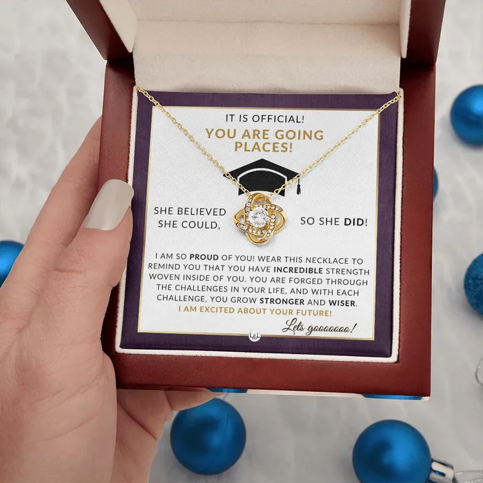 Necklaces ShineOn Fulfillment 2024 Grad Party Gift For Her Meaningful Milestone Necklace 2024 Graduation Gift For Her She Believed She Could So She Did