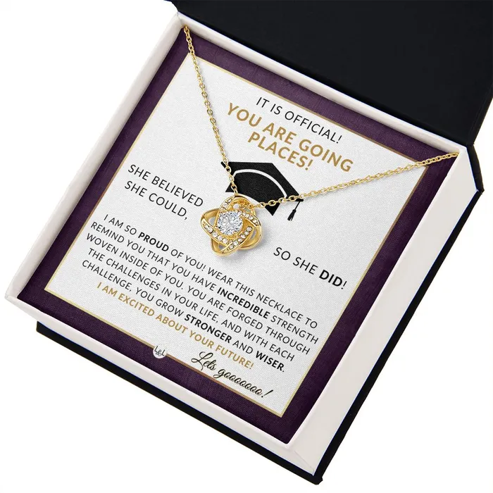 Necklaces ShineOn Fulfillment 2024 Grad Party Gift For Her Meaningful Milestone Necklace 2024 Graduation Gift For Her She Believed She Could So She Did