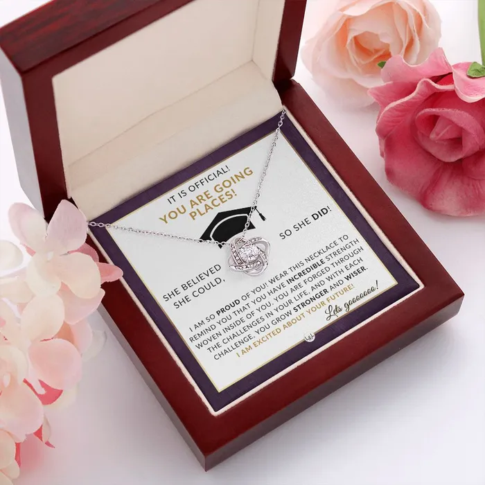 Necklaces ShineOn Fulfillment 2024 Grad Party Gift For Her Meaningful Milestone Necklace 2024 Graduation Gift For Her She Believed She Could So She Did