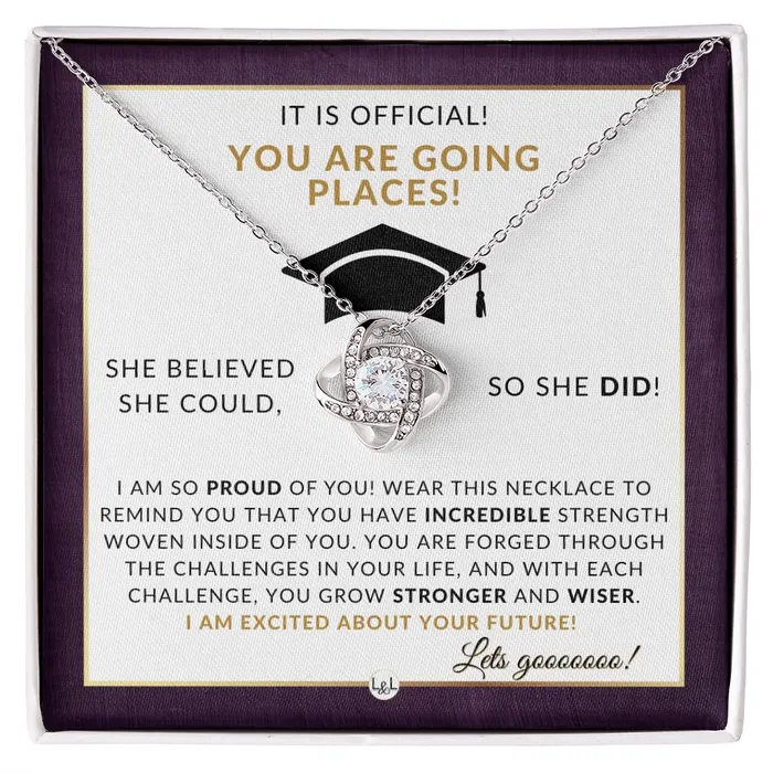 Necklaces ShineOn Fulfillment 2024 Grad Party Gift For Her Meaningful Milestone Necklace 2024 Graduation Gift For Her She Believed She Could So She Did