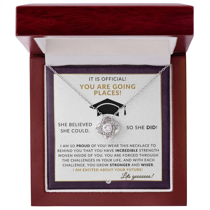 Necklaces ShineOn Fulfillment 2024 Grad Party Gift For Her Meaningful Milestone Necklace 2024 Graduation Gift For Her She Believed She Could So She Did