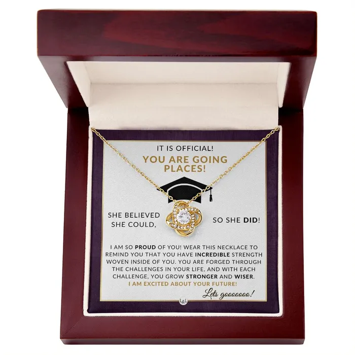 Necklaces ShineOn Fulfillment 2024 Grad Party Gift For Her Meaningful Milestone Necklace 2024 Graduation Gift For Her She Believed She Could So She Did