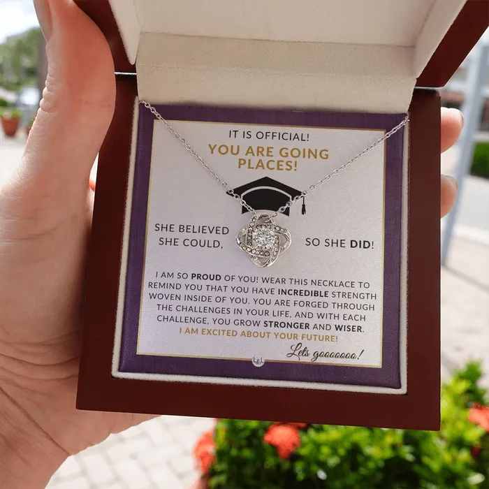 Necklaces ShineOn Fulfillment 2024 Grad Party Gift For Her Meaningful Milestone Necklace 2024 Graduation Gift For Her She Believed She Could So She Did