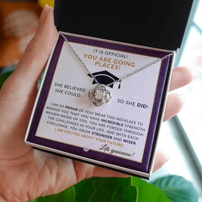 Necklaces ShineOn Fulfillment 2024 Grad Party Gift For Her Meaningful Milestone Necklace 2024 Graduation Gift For Her She Believed She Could So She Did