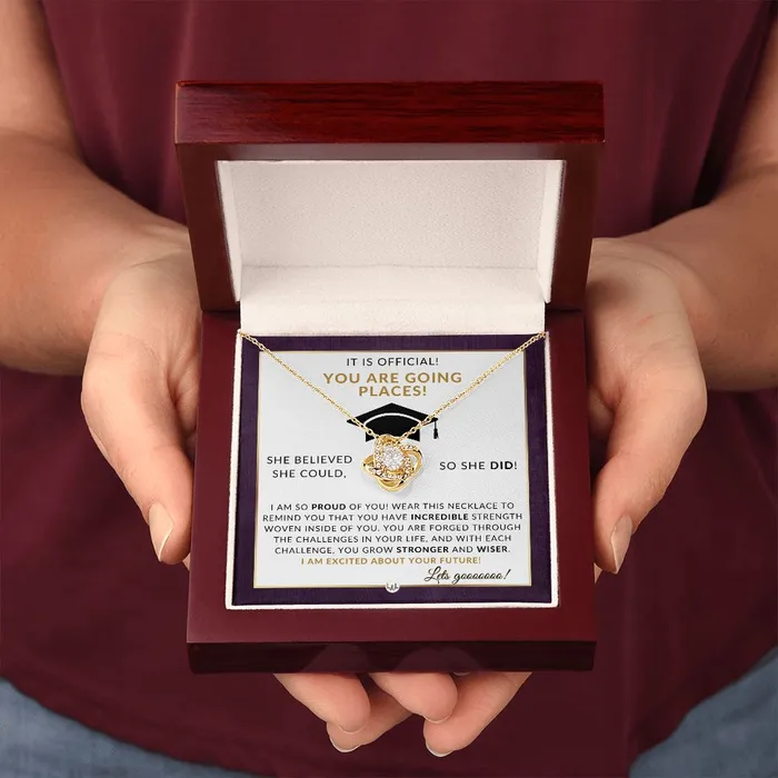 Necklaces ShineOn Fulfillment 2024 Grad Party Gift For Her Meaningful Milestone Necklace 2024 Graduation Gift For Her She Believed She Could So She Did