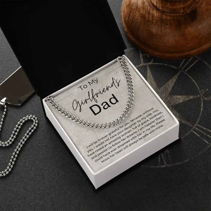 Necklaces ShineOn Fulfillment Her Heart is Safe Gift for Girlfriends Dad Linked Chain Necklace