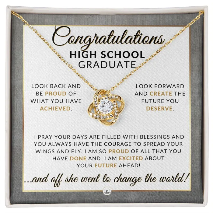 Necklaces ShineOn Fulfillment High School Graduation Gift Idea For Her Marking Milestones Graduation Necklace for High School Graduates 2024 HS Graduation Gift Idea For Her