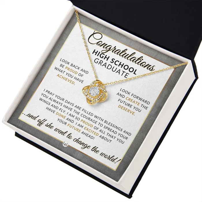 Necklaces ShineOn Fulfillment High School Graduation Gift Idea For Her Marking Milestones Graduation Necklace for High School Graduates 2024 HS Graduation Gift Idea For Her