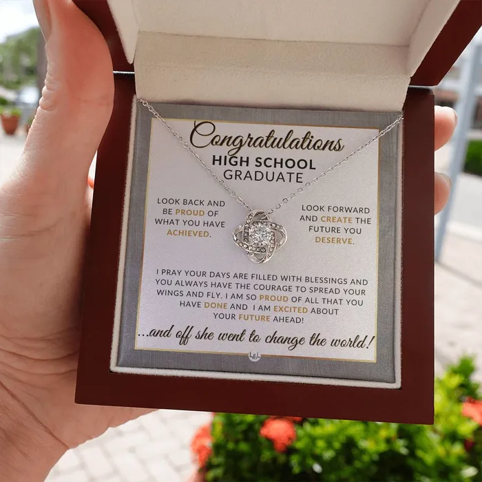 Necklaces ShineOn Fulfillment High School Graduation Gift Idea For Her Marking Milestones Graduation Necklace for High School Graduates 2024 HS Graduation Gift Idea For Her