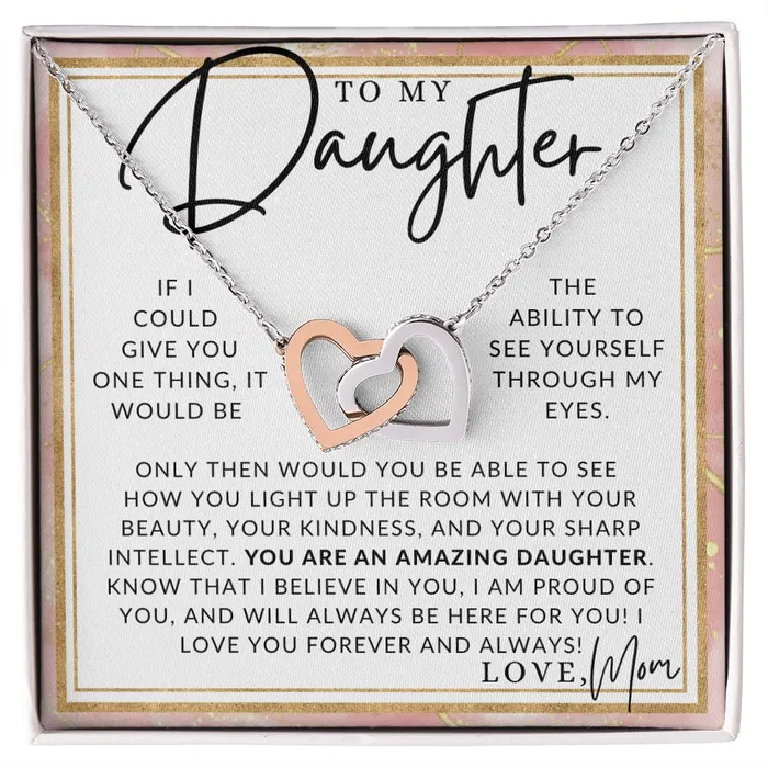 Necklaces ShineOn Fulfillment Through My Eyes To My Daughter From Mom Mother to Daughter Necklace Christmas Gifts Birthday Present Graduation Gift Valentines Day