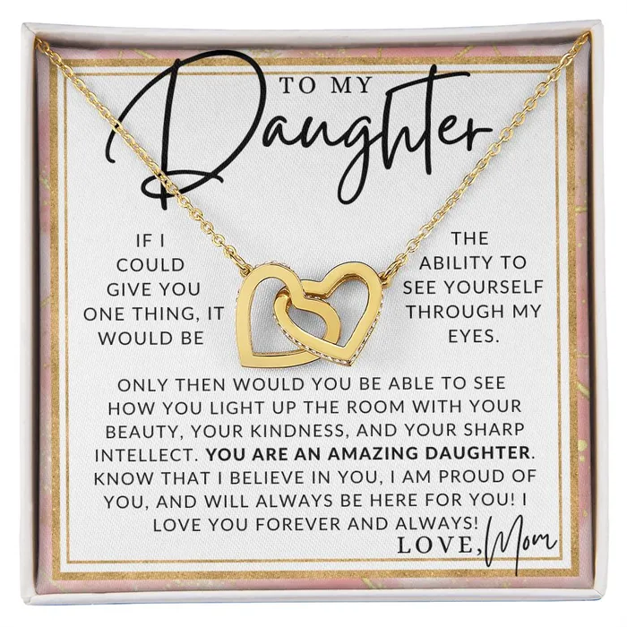 Necklaces ShineOn Fulfillment Through My Eyes To My Daughter From Mom Mother to Daughter Necklace Christmas Gifts Birthday Present Graduation Gift Valentines Day